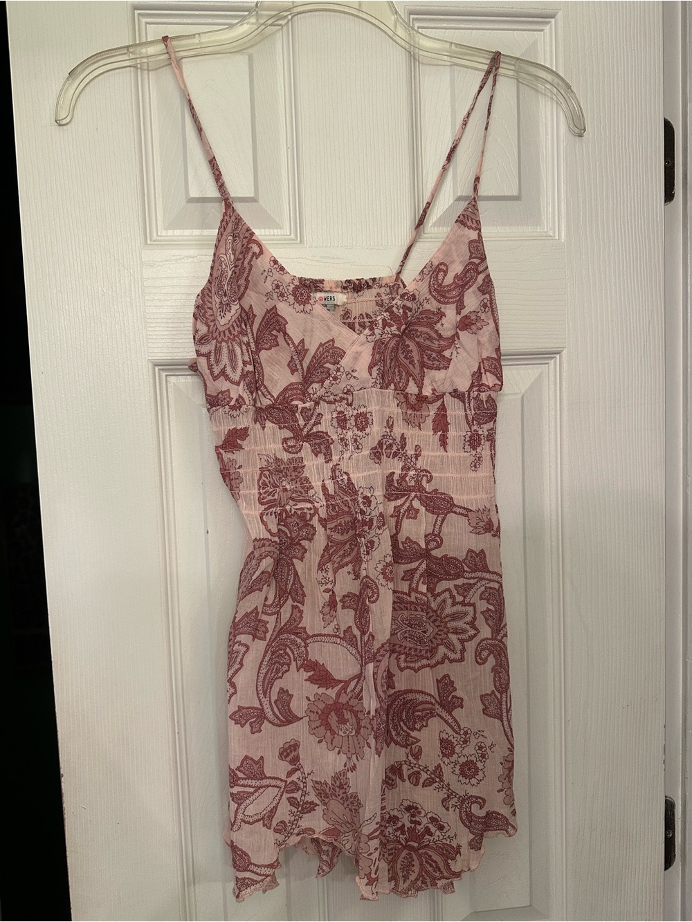 Floral Paisley Spaghetti Strap top in Dusty Rose